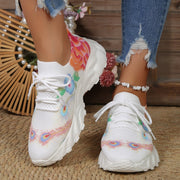 Damen-Turnschuhe aus atmungsaktivem Stoff mit Blumenprint - Julieta
