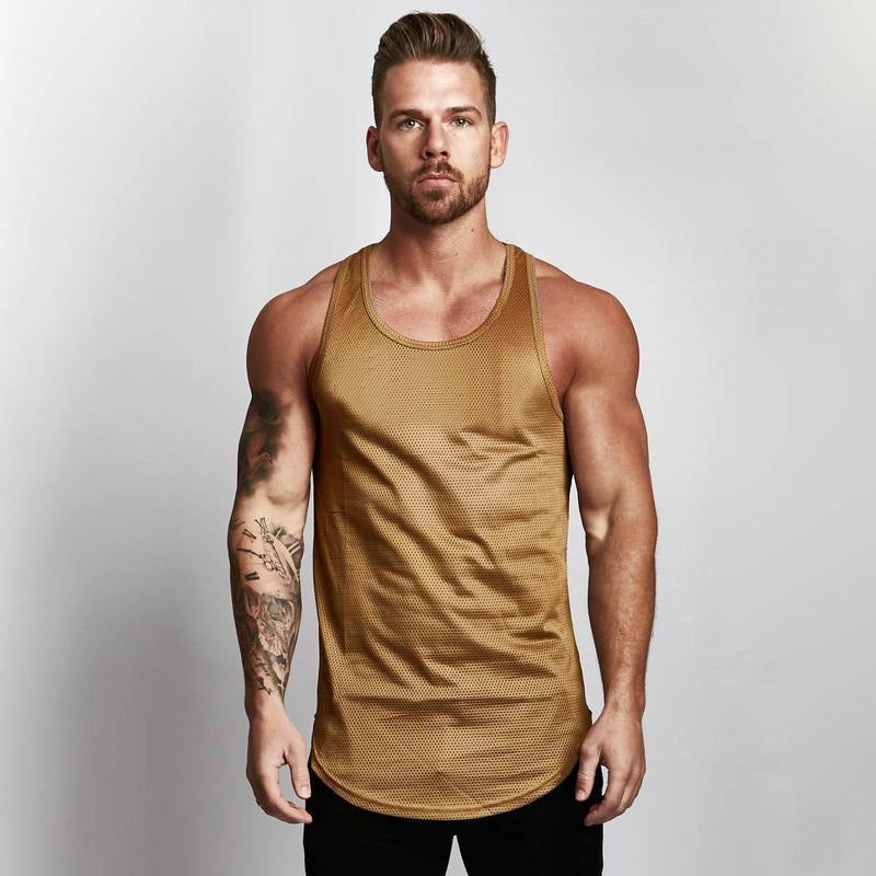 Atmungsaktives Mesh-Sport-T-Shirt ohne Ärmel für Herren - Marco