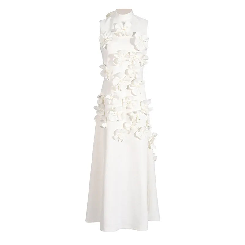Lena - Langes rosa Kleid mit Blumen