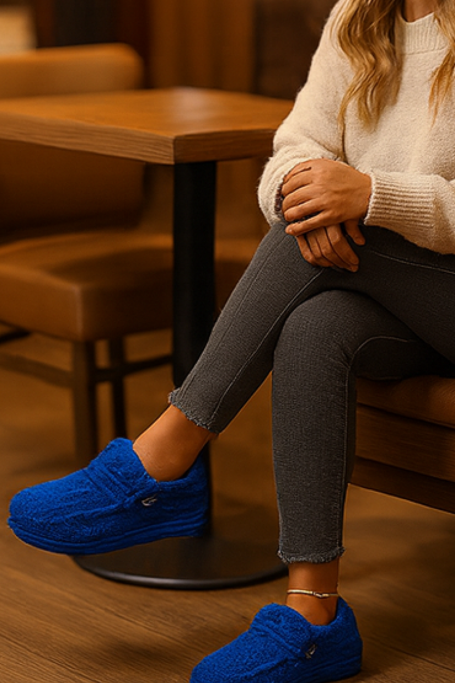 Winnie Warme Teddy Slippers | Blau