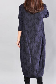 Kayla Maxikleid mit Blätterprint | Blau
