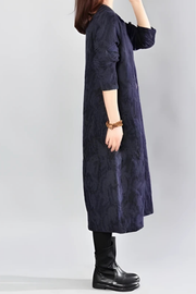 Kayla Maxikleid mit Blätterprint | Blau