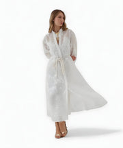 Isadora Jacquard Kleid mit modernem Charme | Weiß
