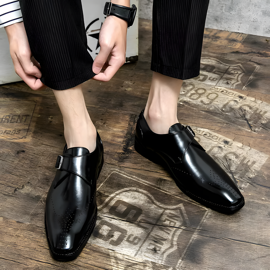 Odrin Elegante Monk-Strap Schuhe | Schwarz