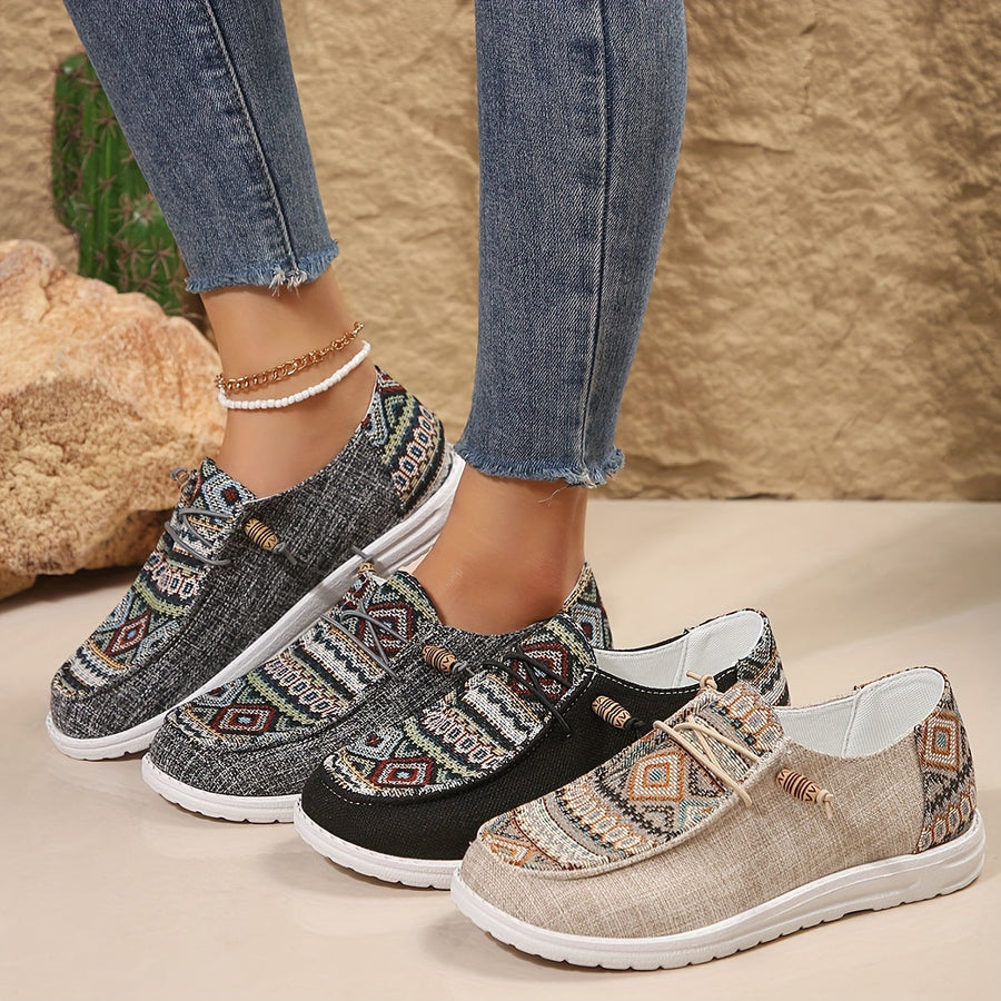 Damen Vintage Geometrische Schuhe