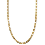 Flache Link-Curb-Halskette in Gold