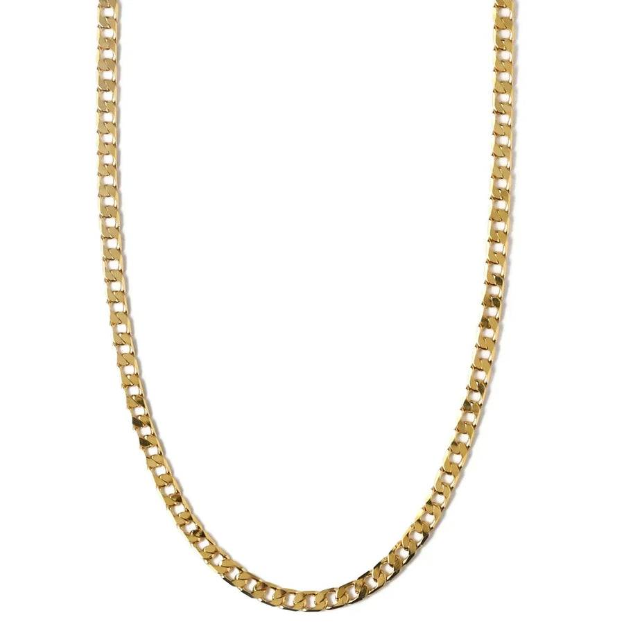 Flache Link-Curb-Halskette in Gold