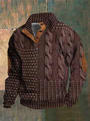 Gwydion – Flickwerk Pullover Mit Zopfmuster