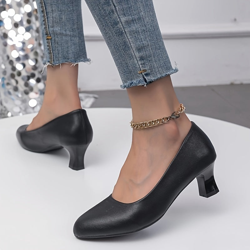 Heidi-Mode | Stilvolle Damen Pumps mit Spitzem Zeh und Blockabsatz