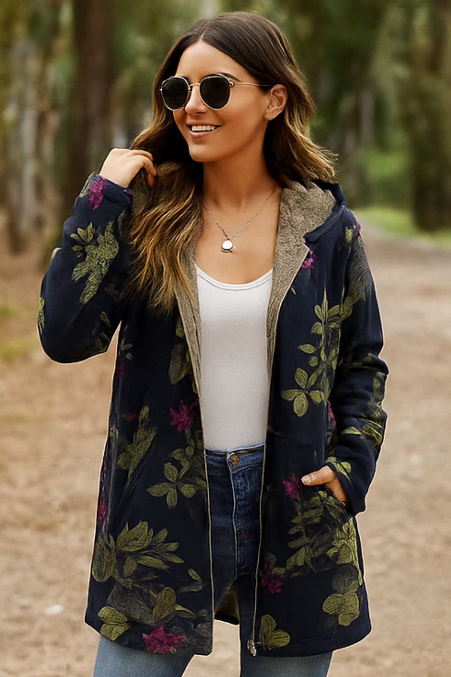Lamelia Jacke mit Fleecefutter | Dunkelblau