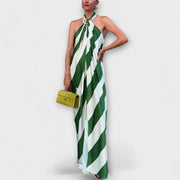 Marlowe - Gestreiftes Off-Shoulder Maxikleid
