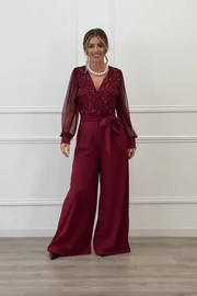 Meira - Overall Mit Langen Ärmeln Und Verzierungen Aus Mesh