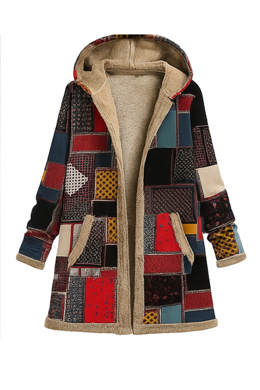Lamelia Jacke mit Fleecefutter | Rot