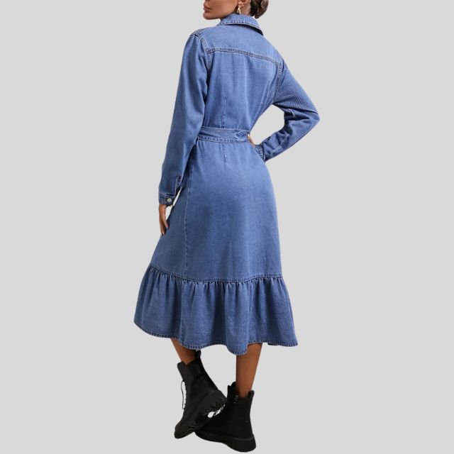 Kuscheliges | Jeans-Midikleid mit Hemdblusenschnitt für dich