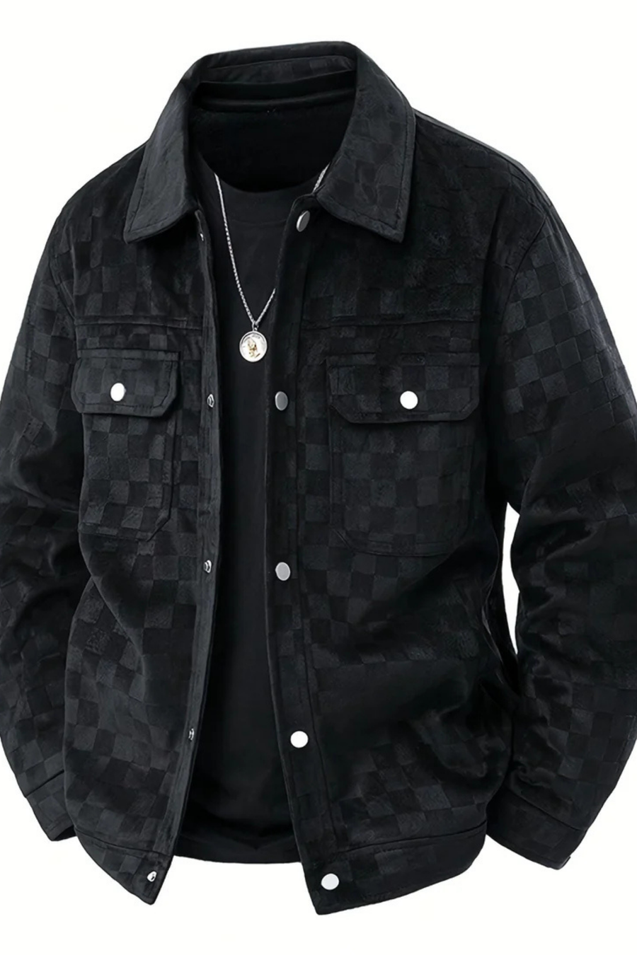 Nico | Checkered Velours-Wildlederjacke