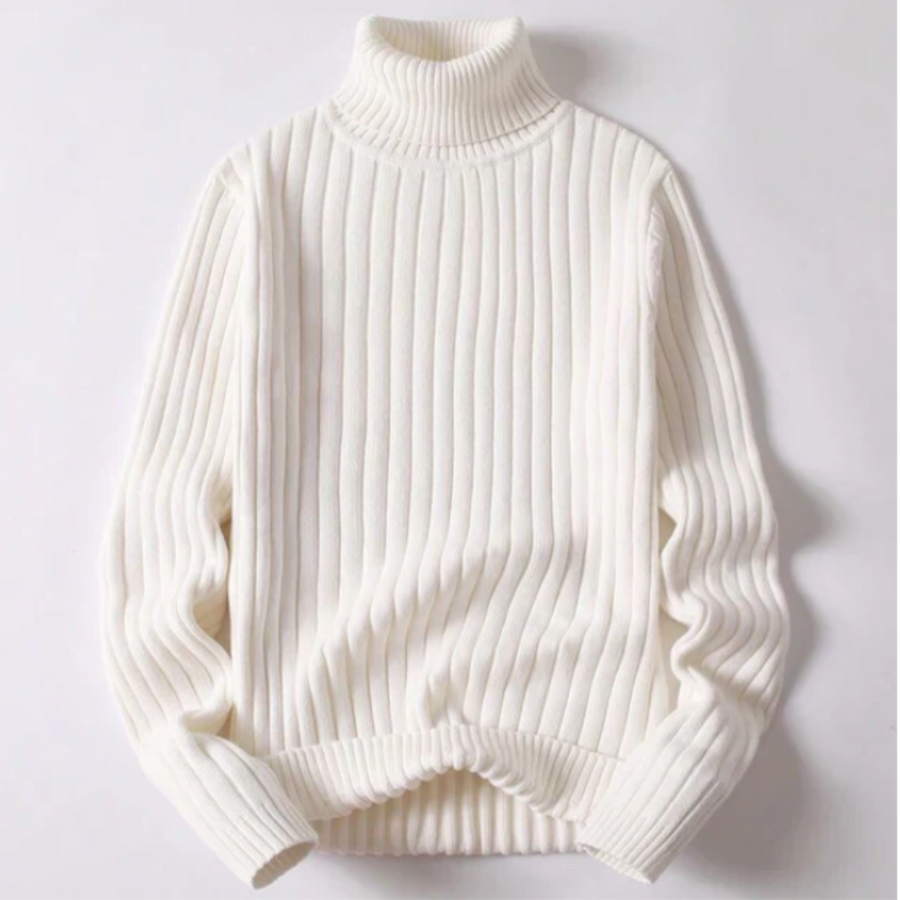 Walter – Herrenpullover mit Rollkragen und Rippstrick