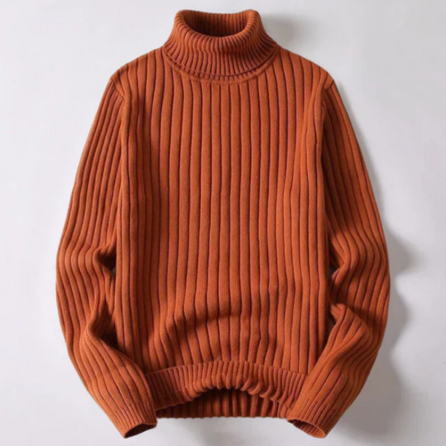 Walter – Herrenpullover mit Rollkragen und Rippstrick