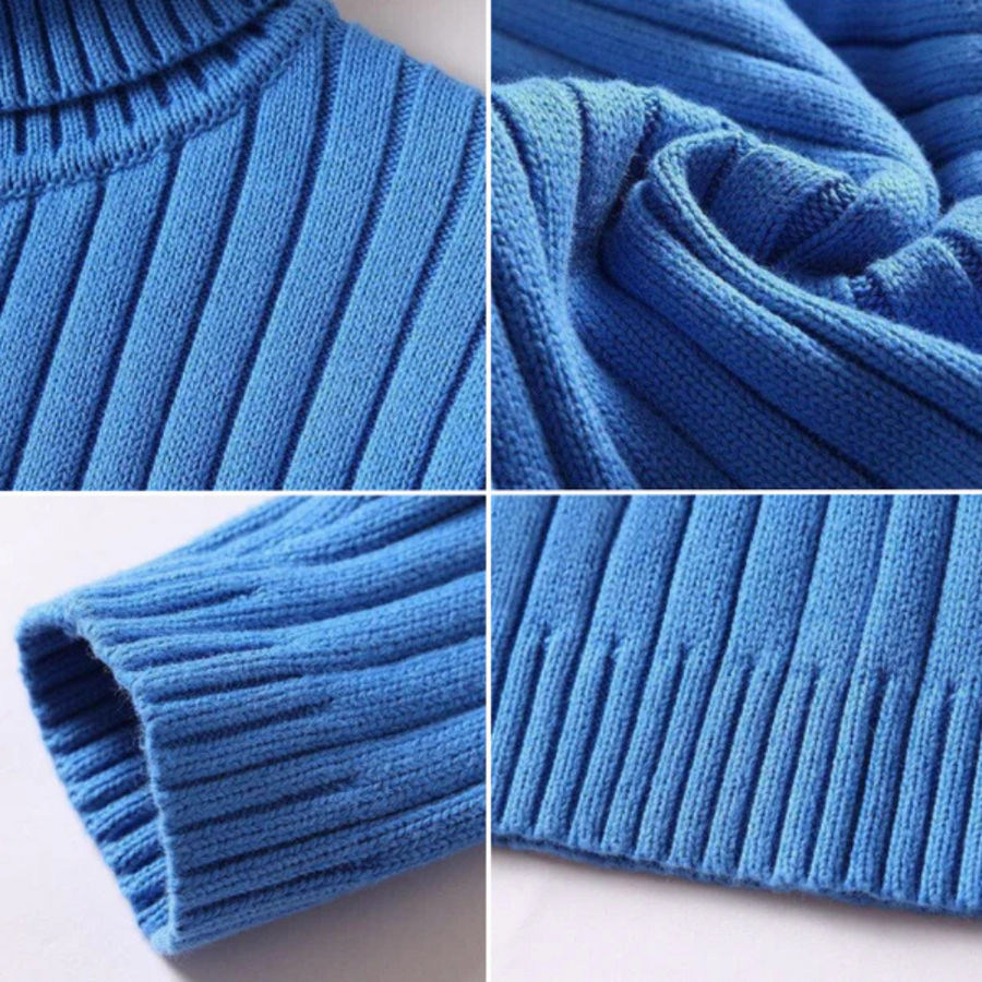 Walter – Herrenpullover mit Rollkragen und Rippstrick