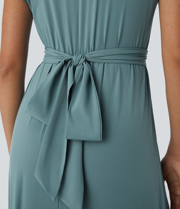 Wilhelmine – Elegantes Wickelkleid Mit Hoher Taille