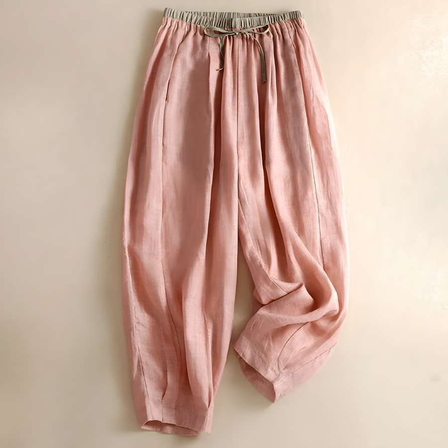 Yndira Leinenhose in Naturton | Rosa