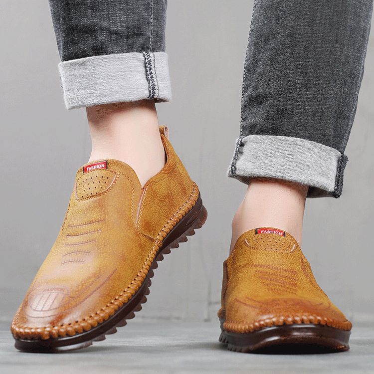 ALEX / ATMUNGSAKTIVE, RUTSCHFESTE LEDERSNEAKER FÜR HERREN