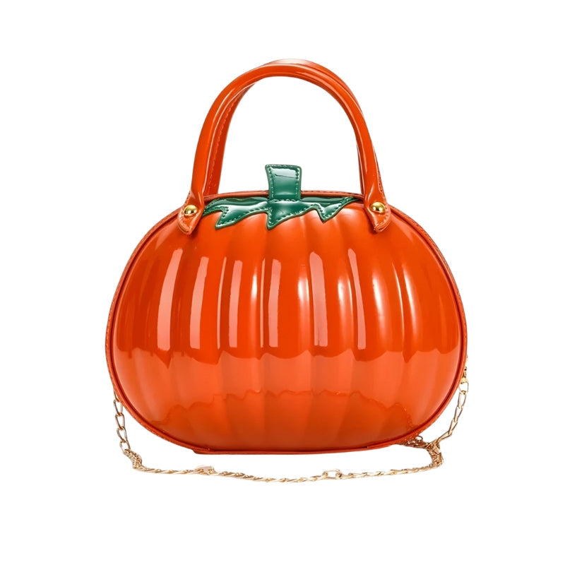 Melanie – Kürbisförmige Handtasche mit verstellbarem Riemen