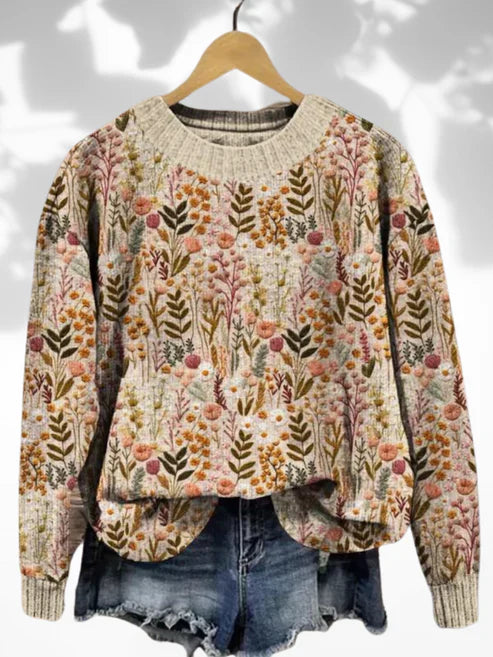 Nova | Bequemer geblümter Pullover