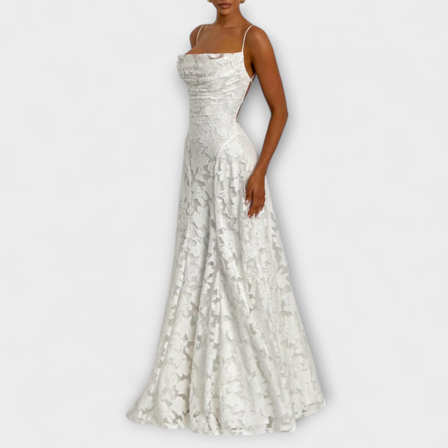 Emberly - Elegantes Jacquard-Maxikleid für besondere Anlässe