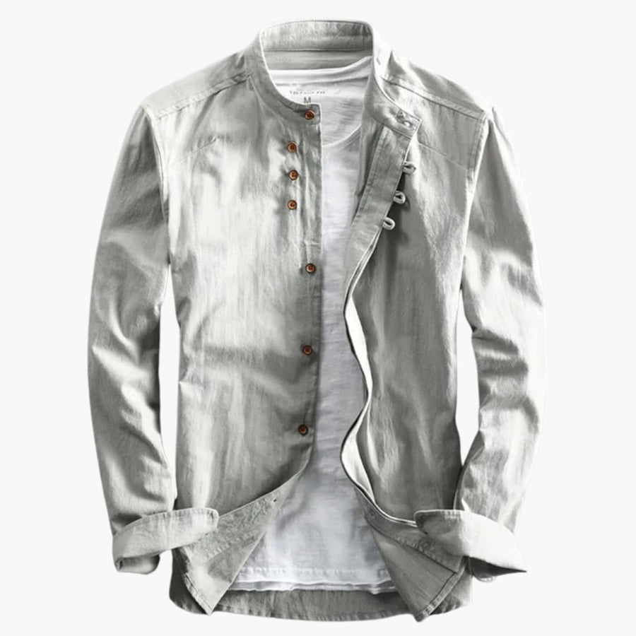 Stehkragen Hemd für Herren - Minimalistisch, Elegant & Casual