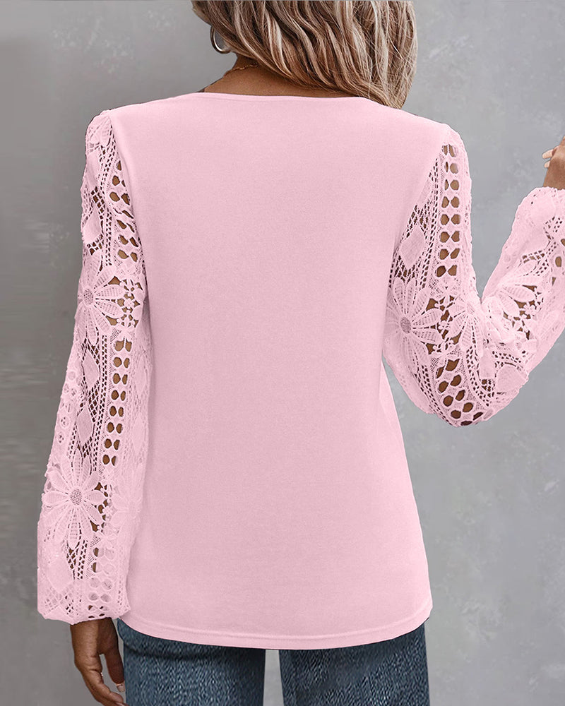 Lara | Damen Bluse casual & elegant mit feinen Spitzen