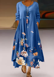 Belle - Stilvolles, locker sitzendes Kleid mit Print für Damen