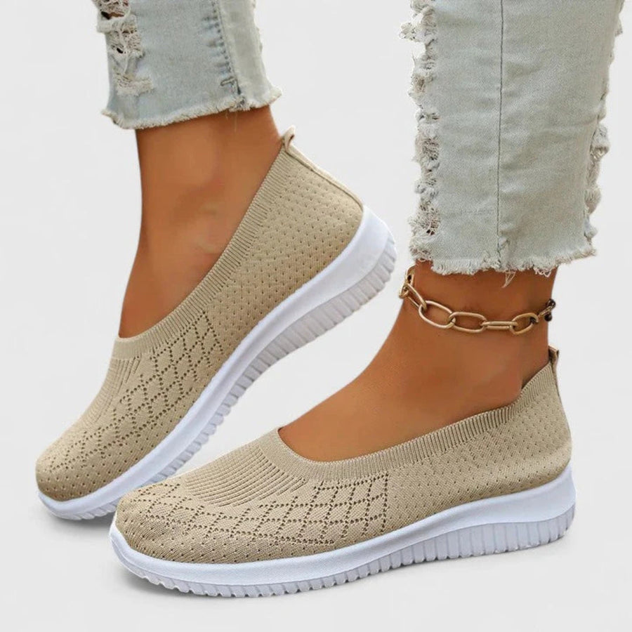 Lara | Damen Leichte Slip-On Strick Ballerinas