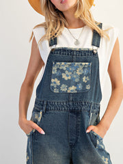 Yalita – Jeanslatzhose mit Blumenmuster
