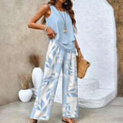 Zweiteiliges Sommer-Set für Damen | Hose mit weitem Bein