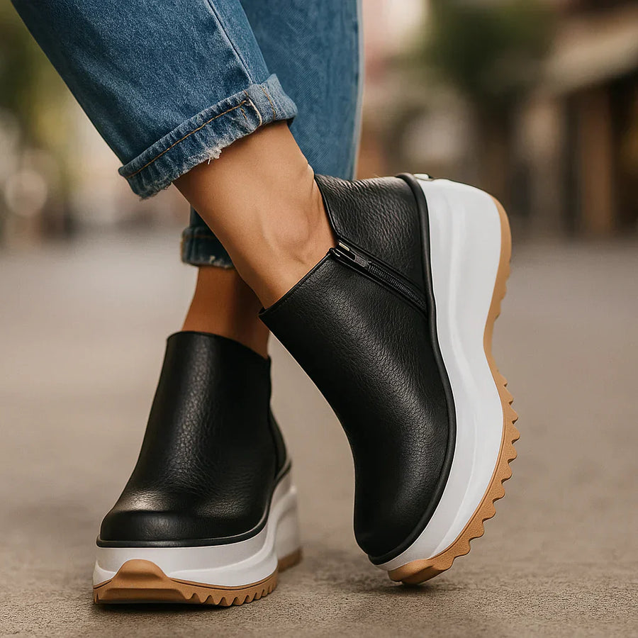 Alora™ - Damen Trendige Sneakers | Bequeme hohe Sohle