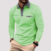 Aidan - Stilvolles Langarm-Poloshirt für Herren