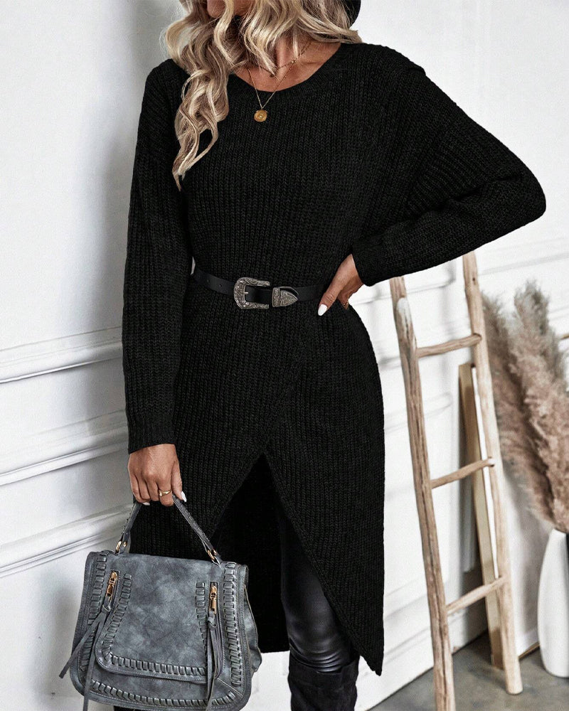 Nina | Stilvolles Damen Strickkleid lang & gemütlich tragbar