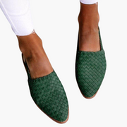 Geflochtene Leder Slingbacks für Damen - Flache Sommerschuhe