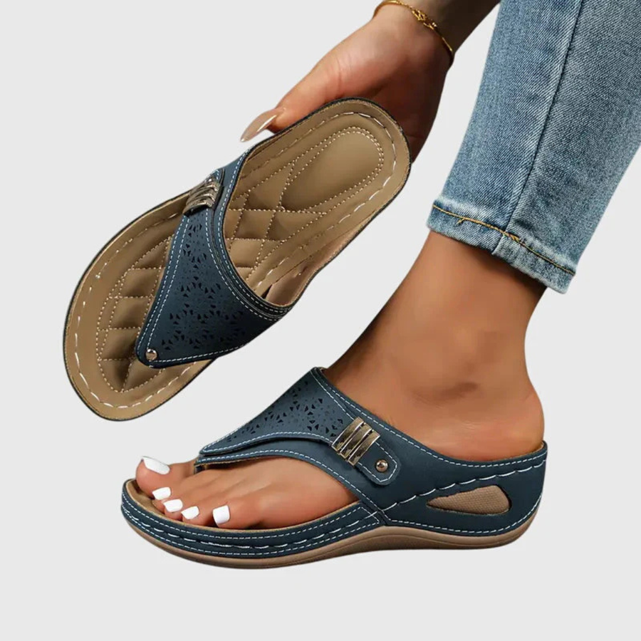 Stefanie | Damen Slip-On Flache Sandalen