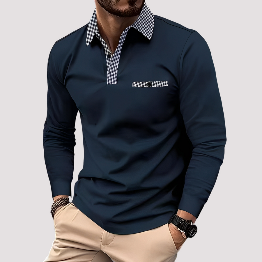 Aidan - Stilvolles Langarm-Poloshirt für Herren