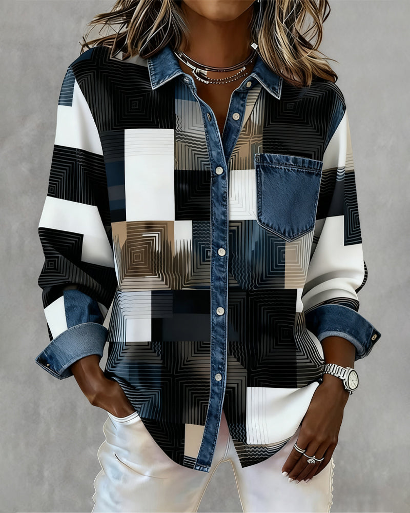 Paula | Damen Shirt modern & farbig mit stilvollem Kragen