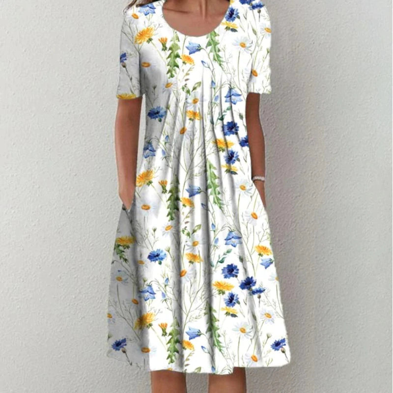 Gigi | Elegantes Blumenkleid für Damen – Midi-Kleid