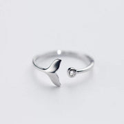 Ring mit Delphinschwanz aus 925er Sterlingsilber und verstellbarem Zirkoniumdioxid