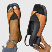 Selina | Damen Kontrast Riemen Flache Sandalen