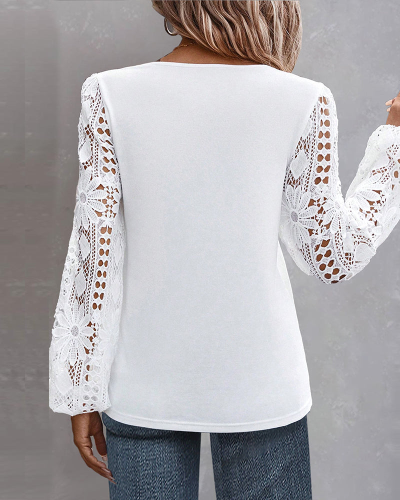 Lara | Damen Bluse casual & elegant mit feinen Spitzen