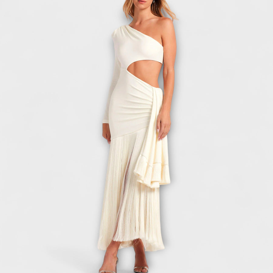 Alice - Faszinierendes Maxi-Kleid mit Cutout und Fransen