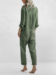 FRIDA - LANGÄRMELIGER JUMPSUIT MIT KNÖPFEN
