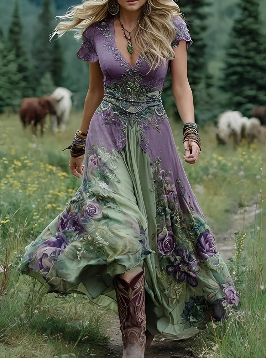 Erica - Stilvolles Maxikleid mit Blumenmuster für Damen