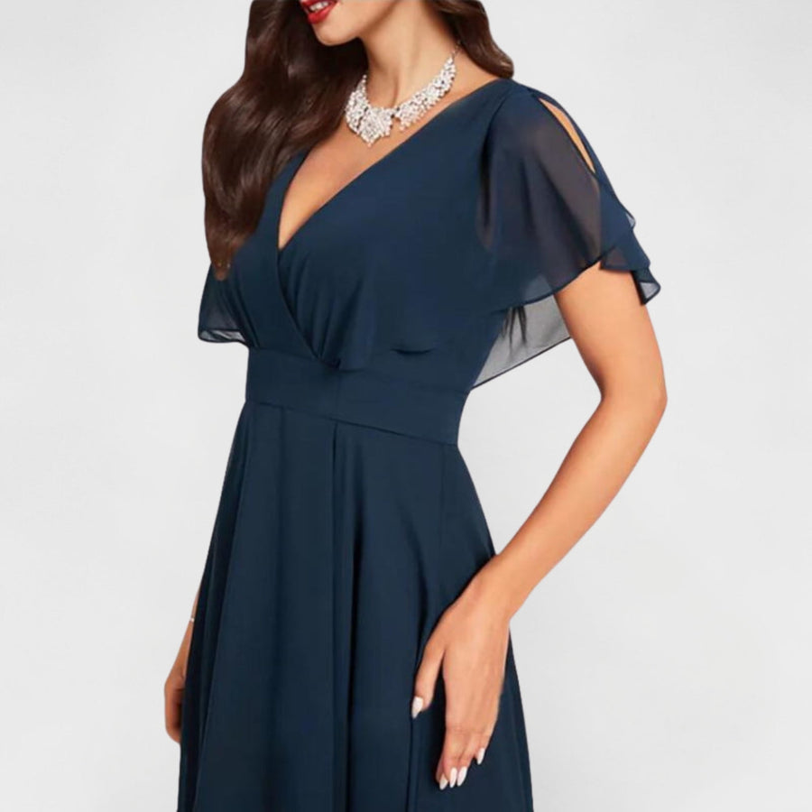 Valerie | Elegantes Maxikleid mit Fließendem V-Ausschnitt