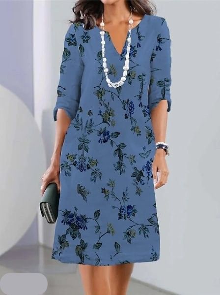 ALISA - FLIESSENDES KLEID MIT BLUMENMUSTER